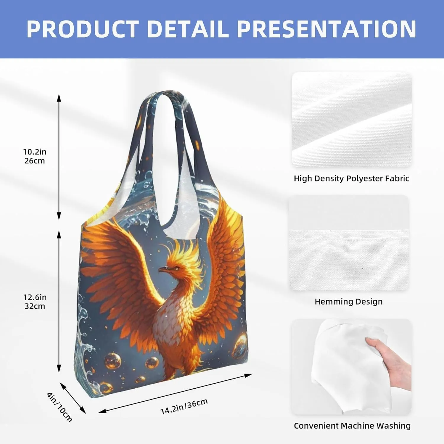 Canvas Tote Bag Lightweight Reusable Grocery Shopping Bag Golden Retriever dogs puppies pets Handbag for Women Men