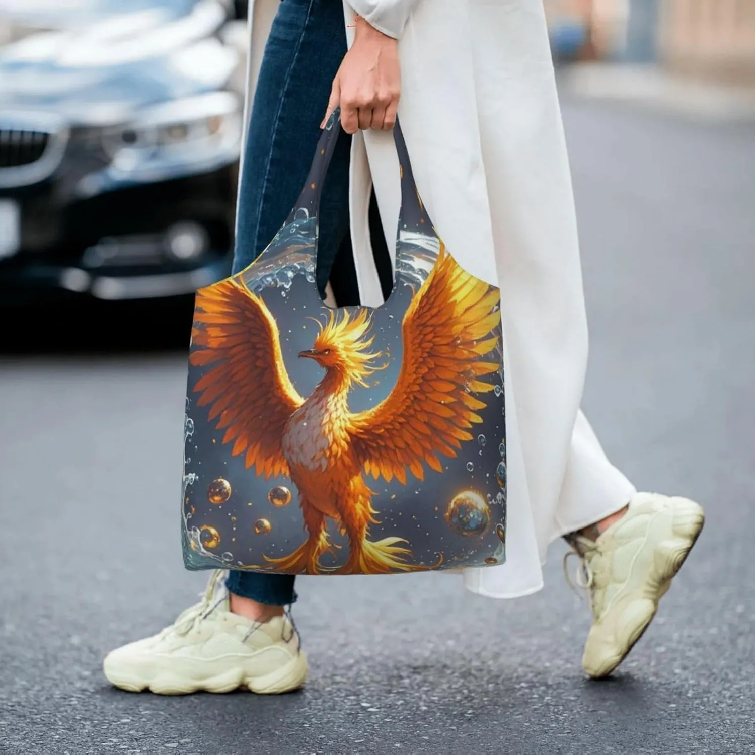 Canvas Tote Bag Lightweight Reusable Grocery Shopping Bag Golden Retriever dogs puppies pets Handbag for Women Men