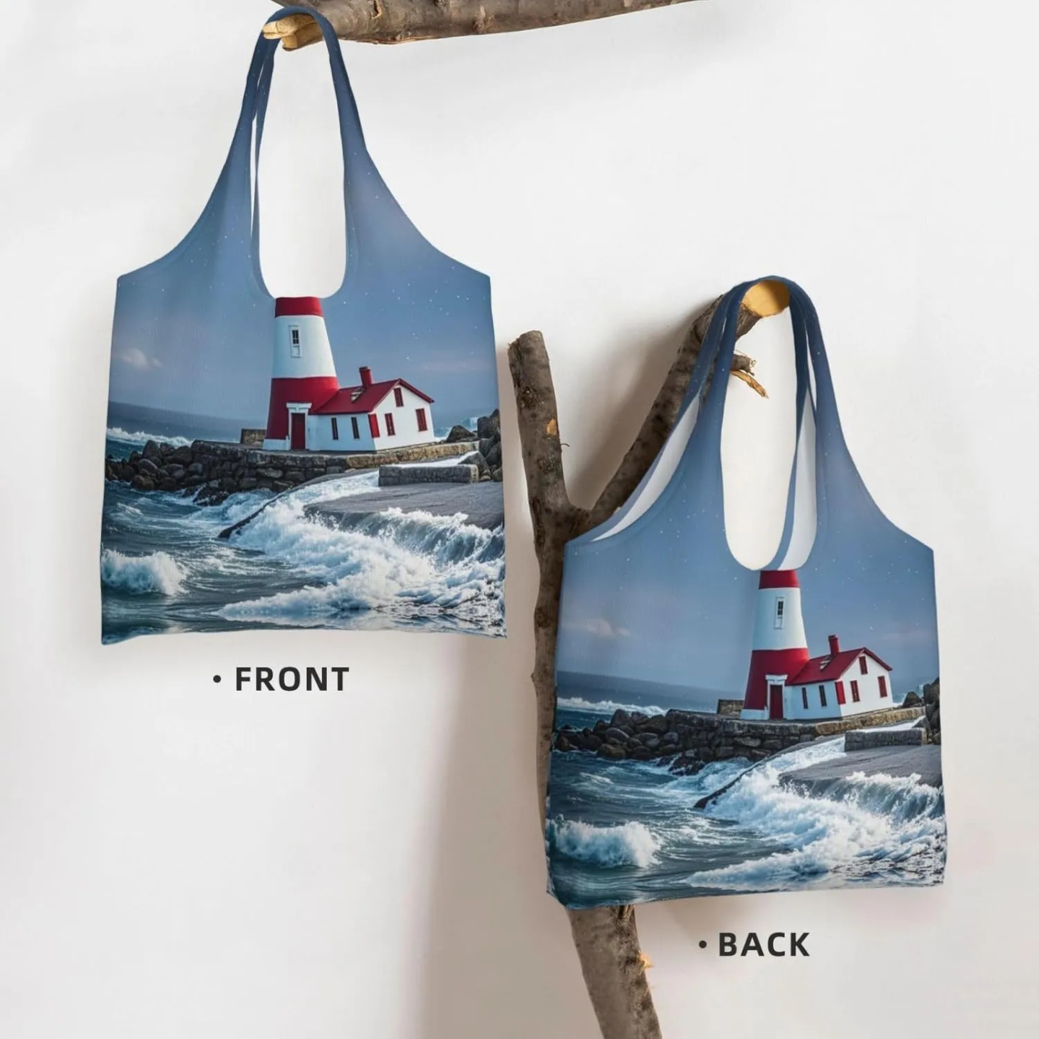 Canvas Tote Bag Lightweight Reusable Grocery Shopping Bag Ocean Sea Animal Shark Handbag for Women Men