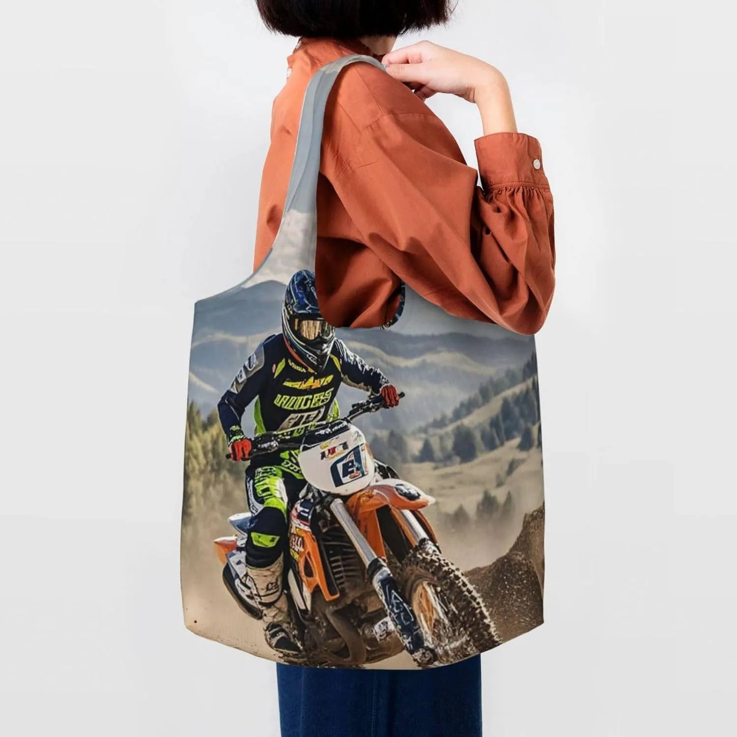 Canvas Tote Bag Lightweight Reusable Grocery Shopping Bag Pitbull Dogs Handbag for Women Men