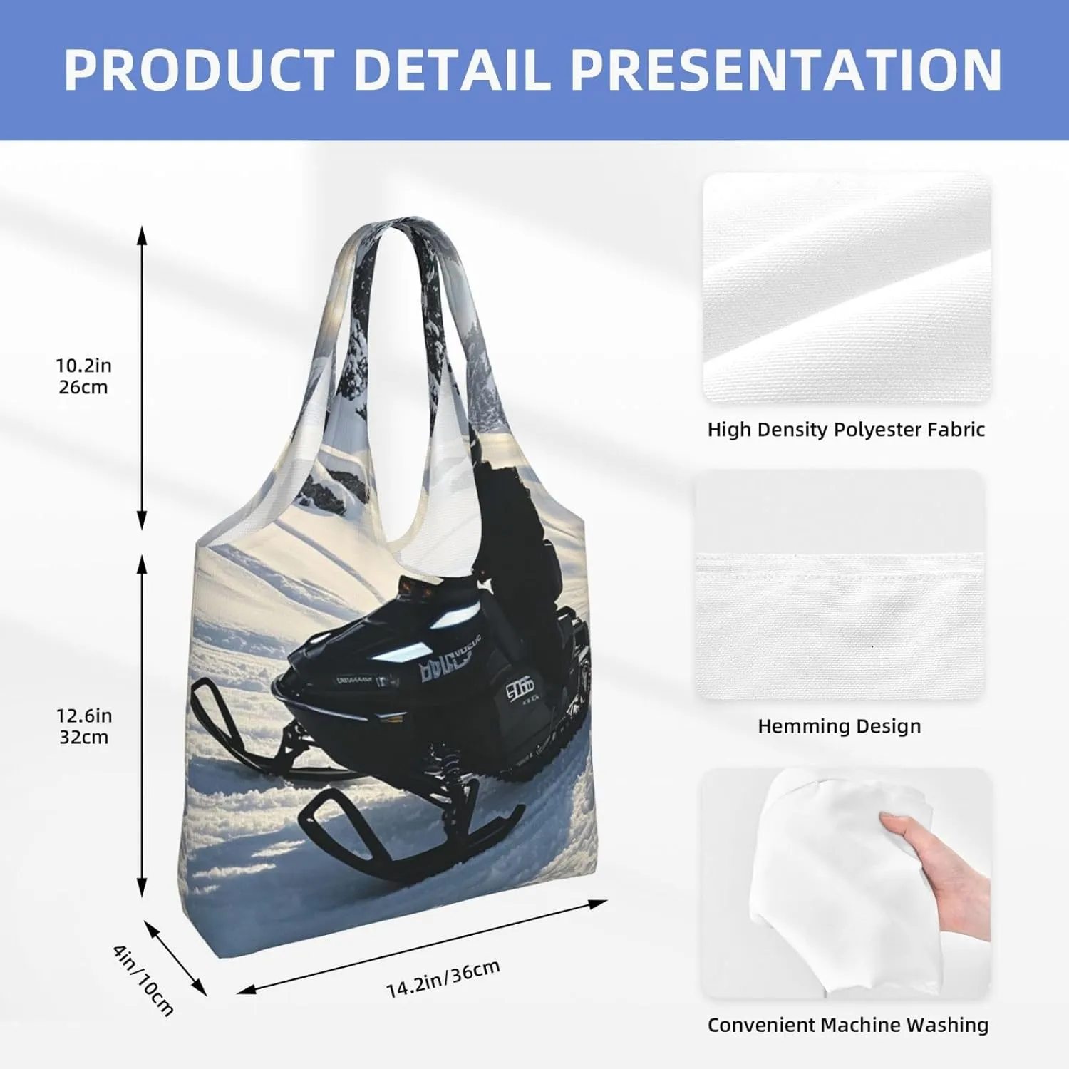 Canvas Tote Bag Lightweight Reusable Grocery Shopping Bag Teal Grey and White Floral Handbag for Women Men