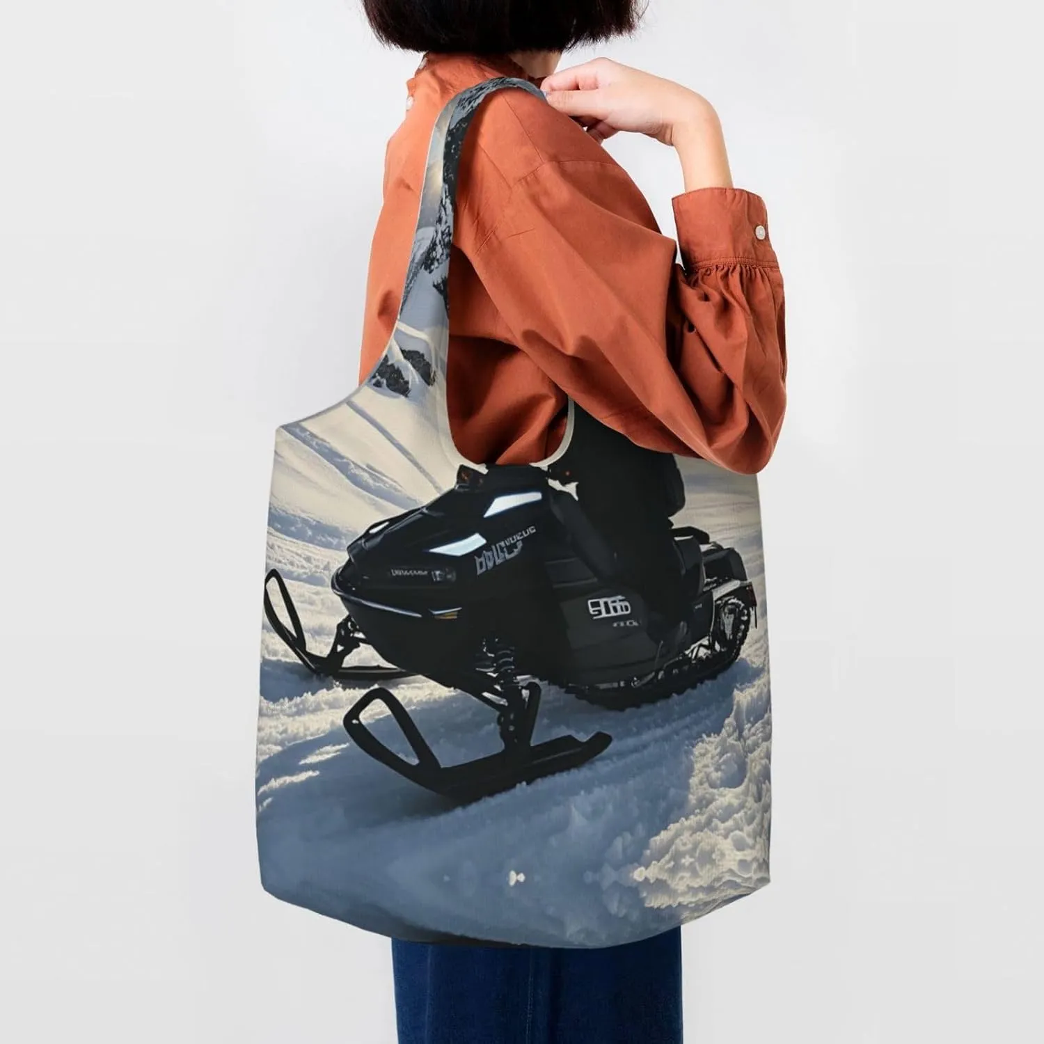 Canvas Tote Bag Lightweight Reusable Grocery Shopping Bag Teal Grey and White Floral Handbag for Women Men