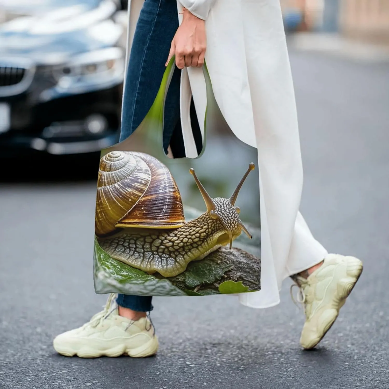 Canvas Tote Bag Lightweight Reusable Grocery Shopping Bag Xmas Tree Branch Bear Doll Handbag for Women Men