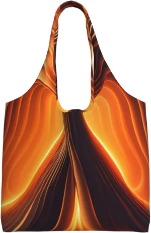 Canvas Tote Bag, Washable Cute Reusable Shoulder Hand Purse bags for Women Shopping Gifts Beach(Ember's Embrace Print)