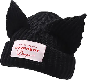 Cat Ear Hat Cute Beanie Hat Knit Wool Cap Warm Slouchy Crochet Hat