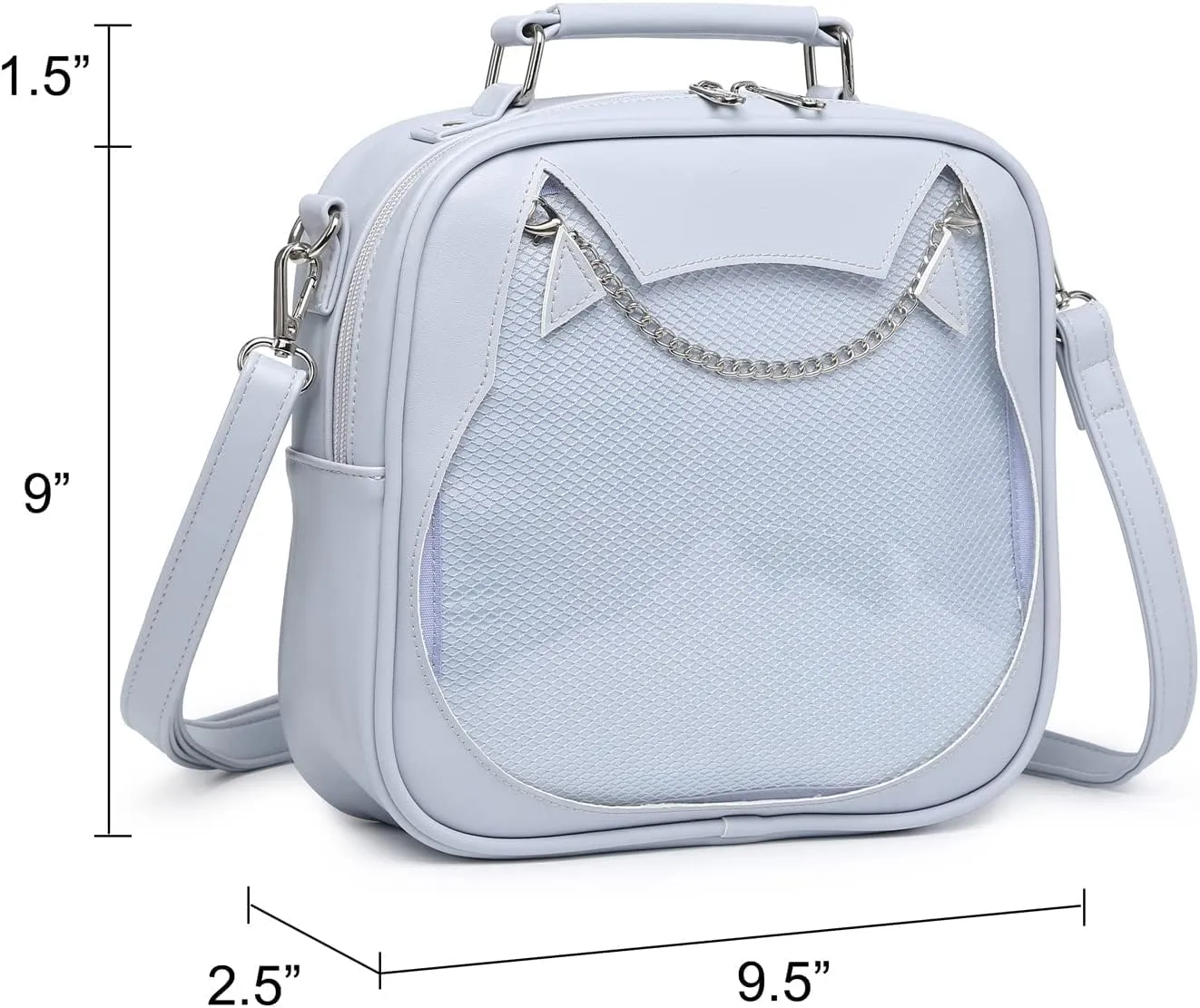Cat Ita Bag Crossbody Bag Shoulder Bag Backpack Satchel Kawaii Purse with Pin Display