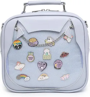 Cat Ita Bag Crossbody Bag Shoulder Bag Backpack Satchel Kawaii Purse with Pin Display