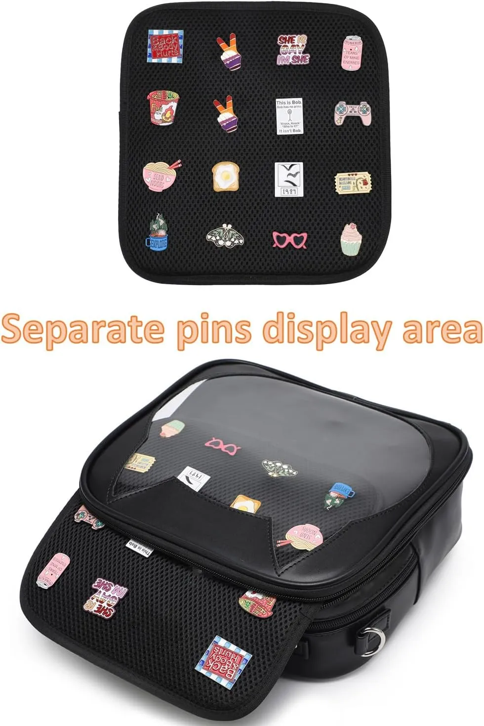 Cat Ita Bag Crossbody Bag Shoulder Bag Backpack Satchel Kawaii Purse with Pin Display