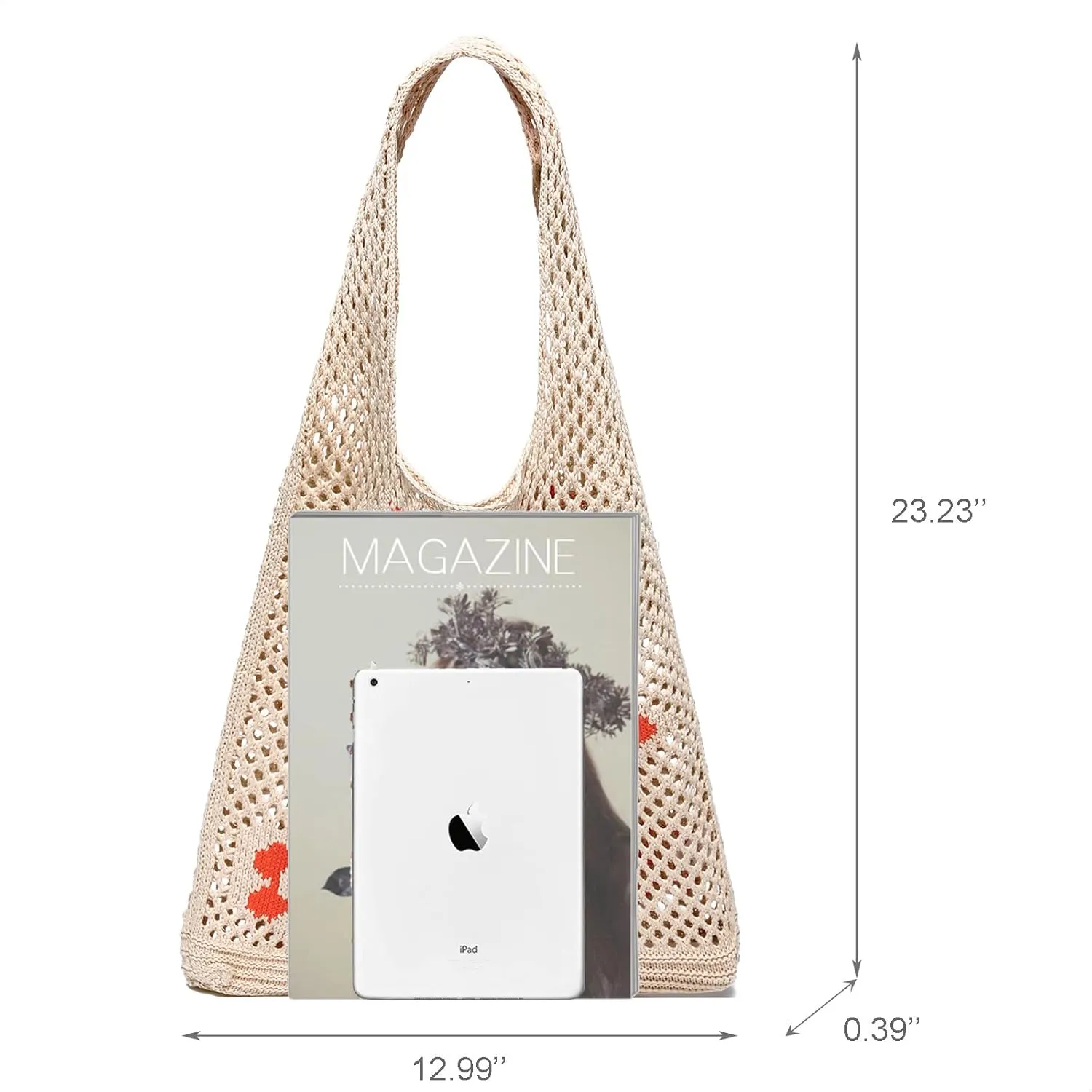 CATMICOO Crochet Beach Bag Tote: Small Knit Bag Summer Shoulder Bag for Vacation