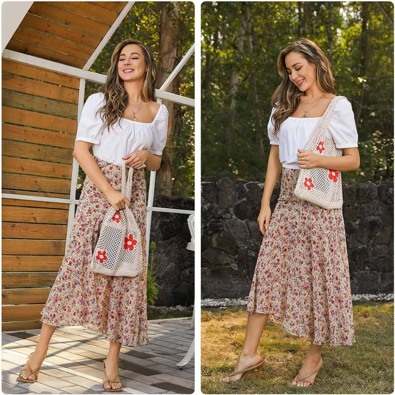CATMICOO Crochet Beach Bag Tote: Small Knit Bag Summer Shoulder Bag for Vacation