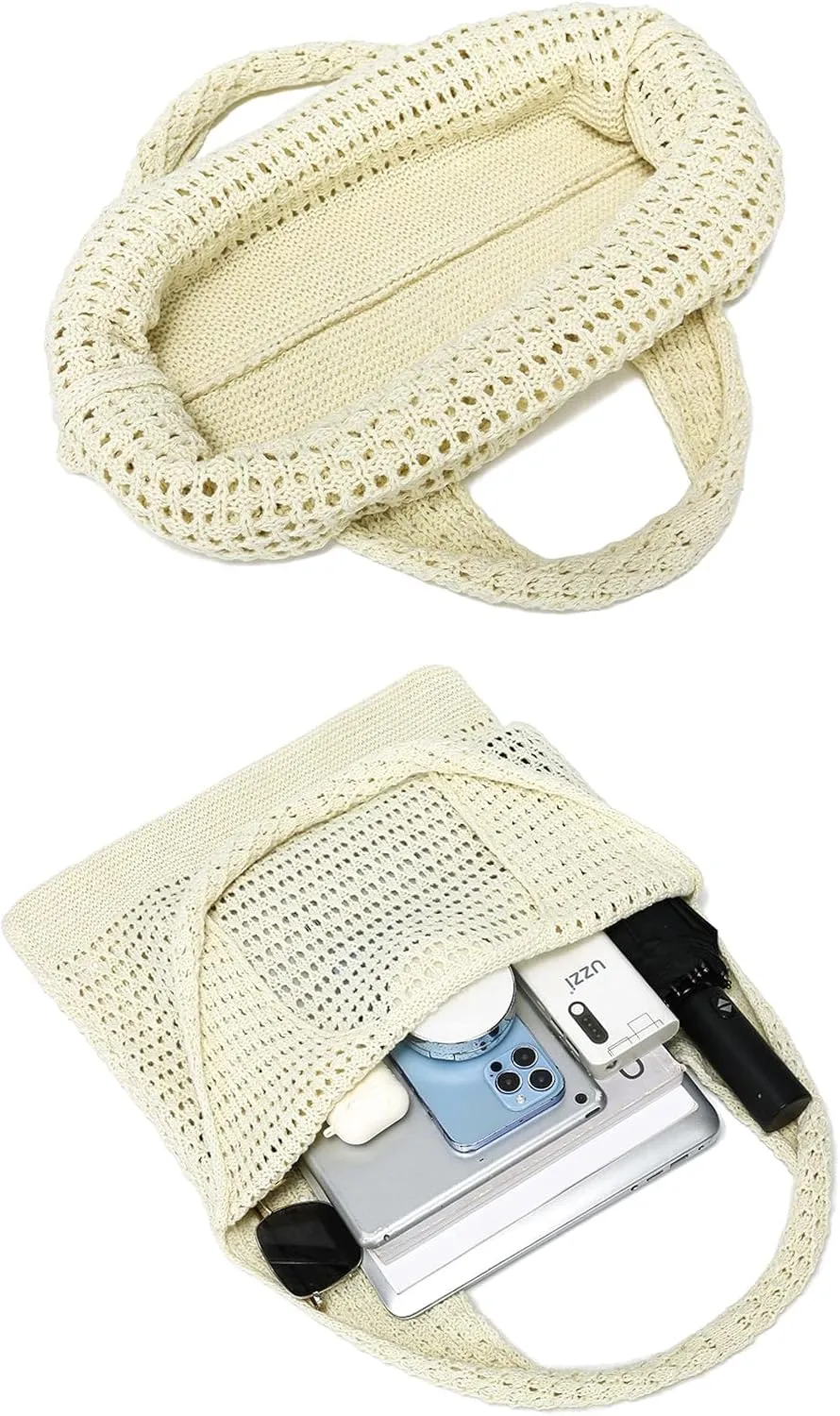 CATMICOO Crochet Beach Bag Tote: Small Knit Bag Summer Shoulder Bag for Vacation