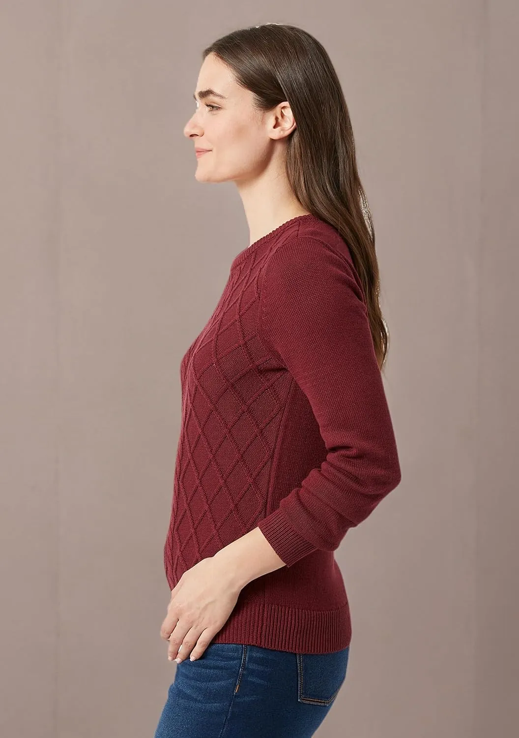 Chaps Women's Sweater - Cotton Cable Knit Pullover Sweater - Lightweight Casual Crewneck Ribbed Sweater (S-XXL)
