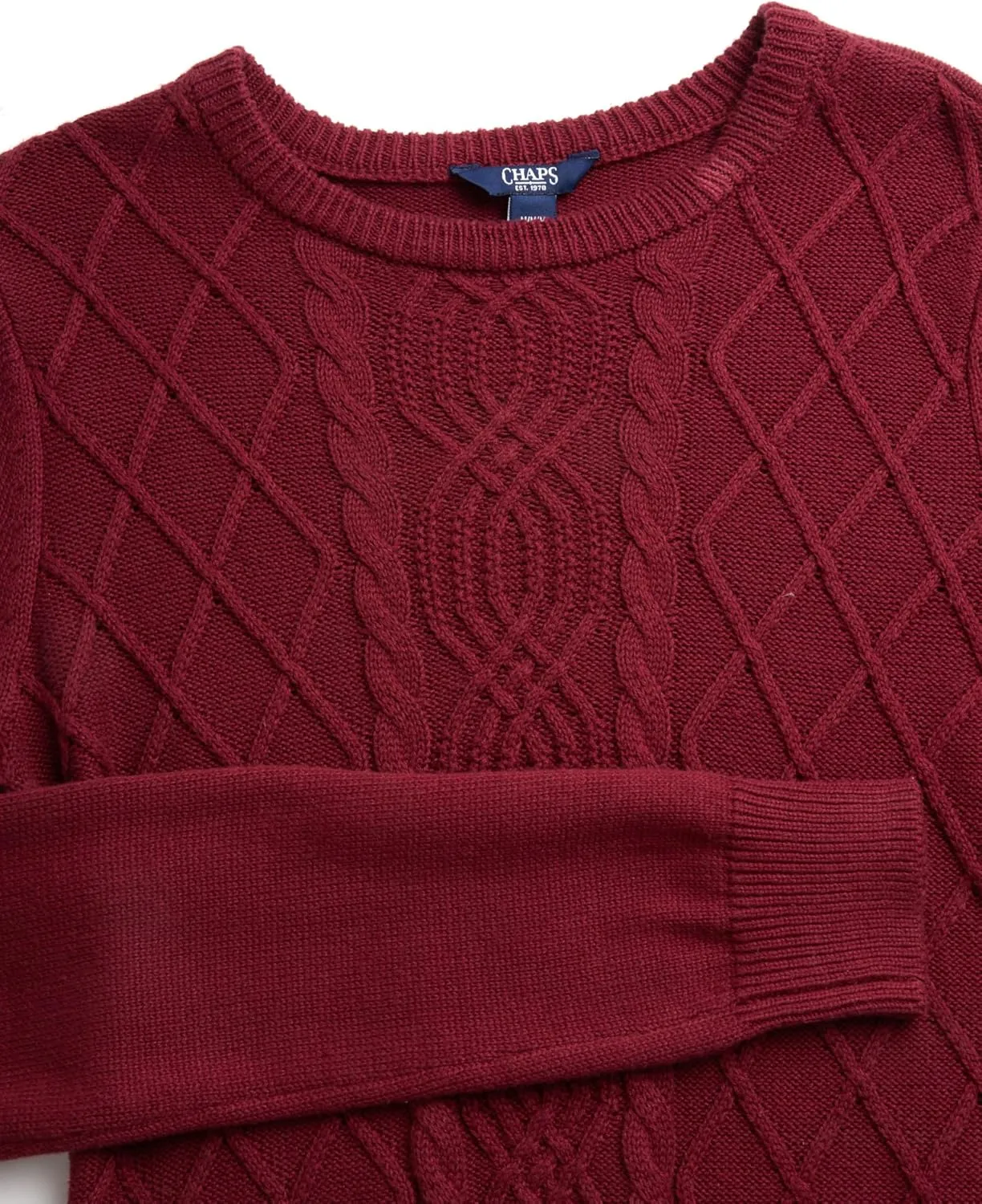 Chaps Women's Sweater - Cotton Cable Knit Pullover Sweater - Lightweight Casual Crewneck Ribbed Sweater (S-XXL)