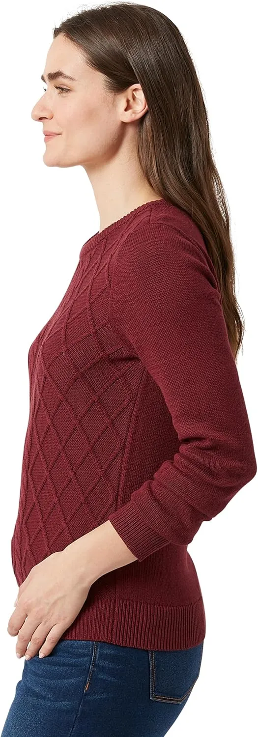 Chaps Women's Sweater - Cotton Cable Knit Pullover Sweater - Lightweight Casual Crewneck Ribbed Sweater (S-XXL)