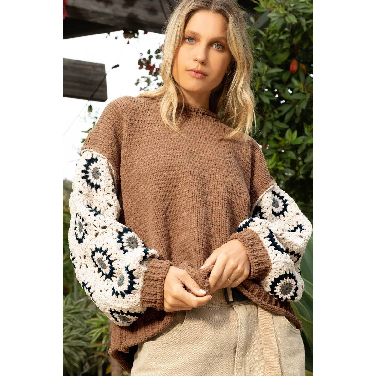 Chenille Knit Pullover Sweater