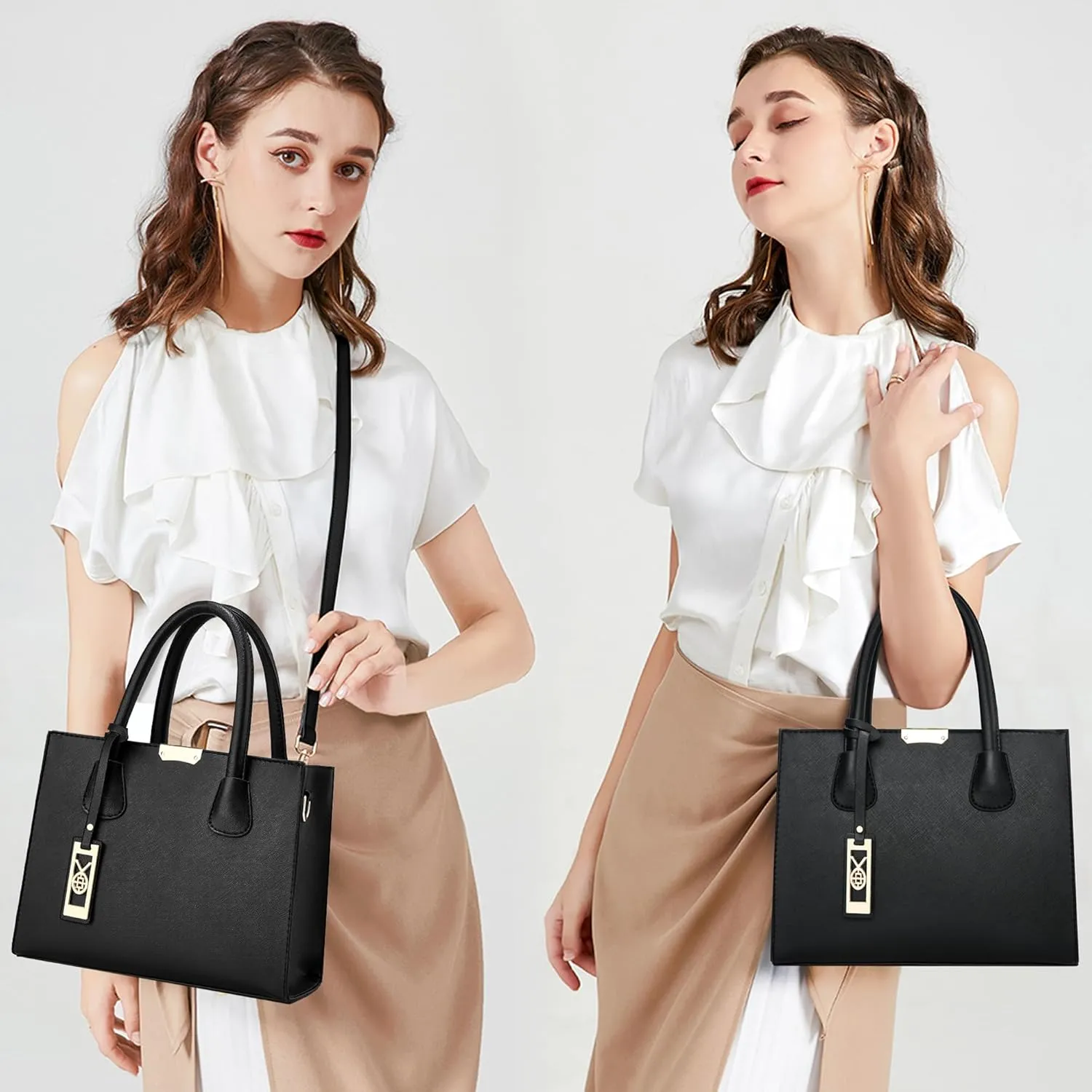 CHICAROUSAL Crossbody Purses and Handbags for Women PU Leather Tote Shoulder Bags Top Handle Satchel