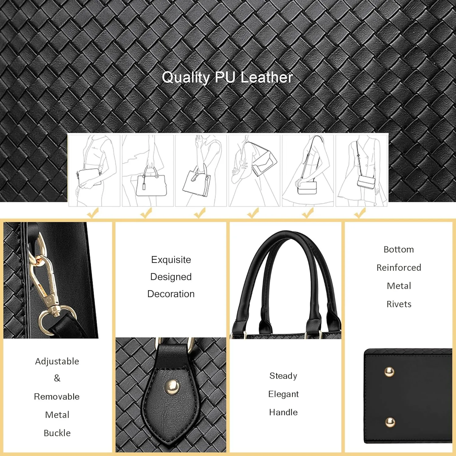 CHICAROUSAL Crossbody Purses and Handbags for Women PU Leather Tote Top Handle Satchel Shoulder Bags
