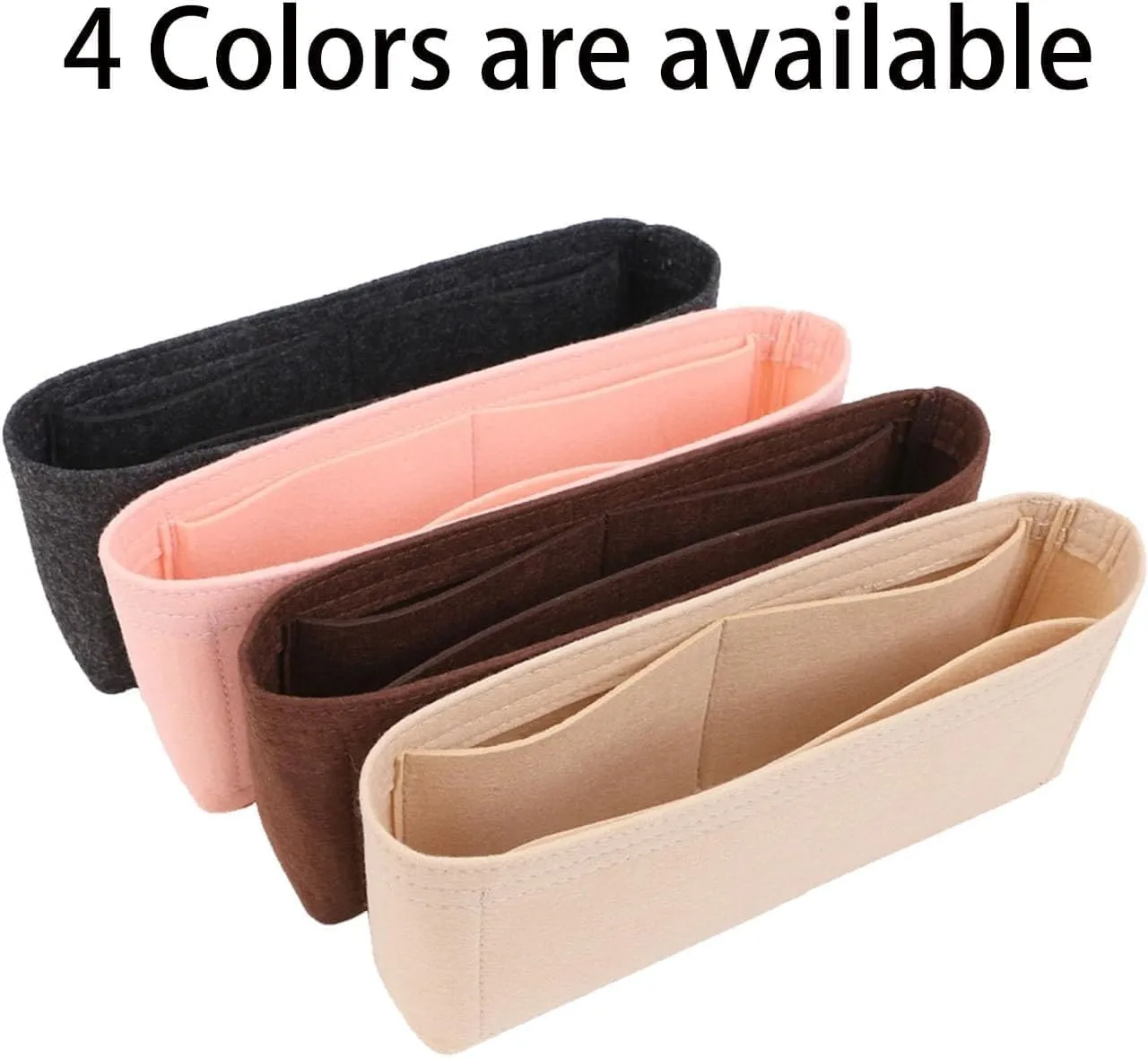 Chispee Purse Organizer Insert for Handbags, Softened Felt Insert Bag Organizer for Tote, Handbag Organizer with Pocket fit for Baguette, Longchamp (Mini, Dark grey)