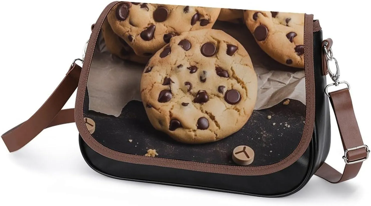 Chocolate Chip Crossbody Bags for Women,PU Leather Tote Bag for Women,Shoulder Bag Purse for Work Shopping Travel