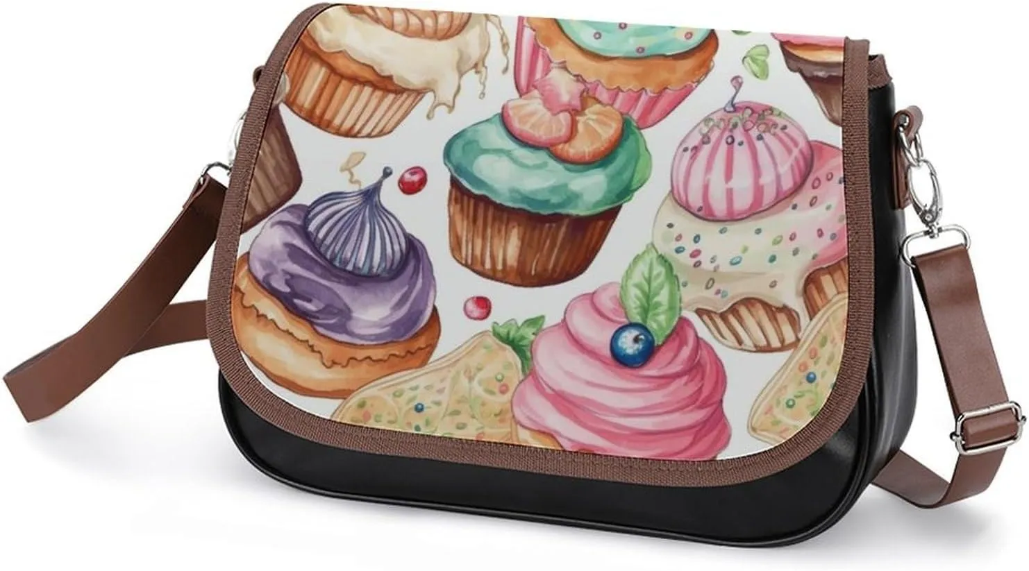 Chocolate Chip Crossbody Bags for Women,PU Leather Tote Bag for Women,Shoulder Bag Purse for Work Shopping Travel