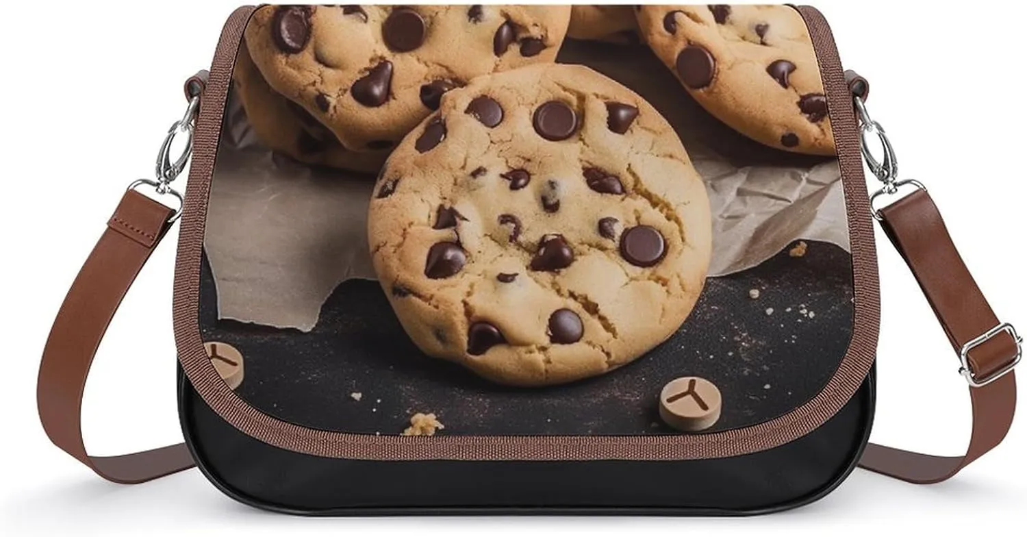 Chocolate Chip Crossbody Bags for Women,PU Leather Tote Bag for Women,Shoulder Bag Purse for Work Shopping Travel