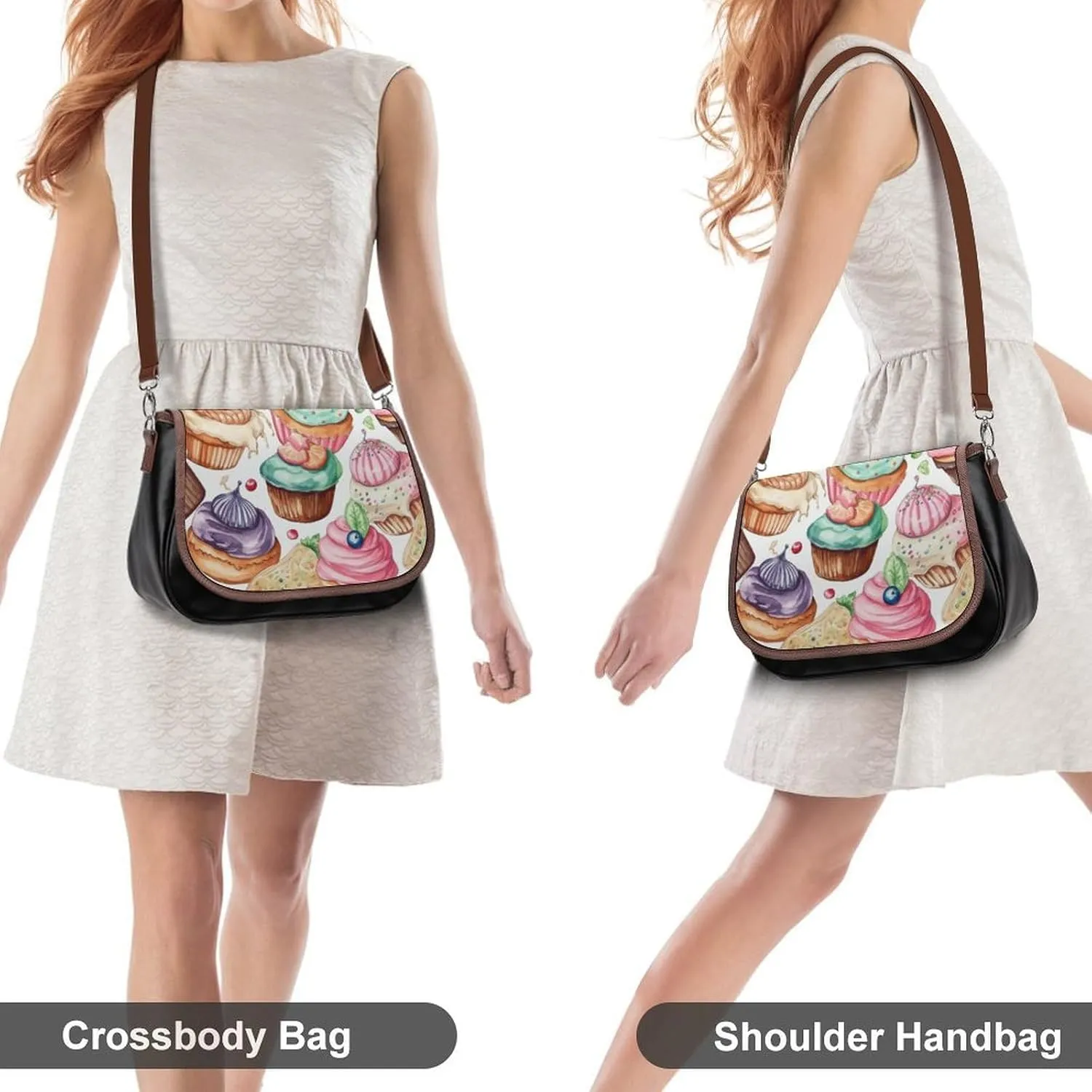 Chocolate Chip Crossbody Bags for Women,PU Leather Tote Bag for Women,Shoulder Bag Purse for Work Shopping Travel