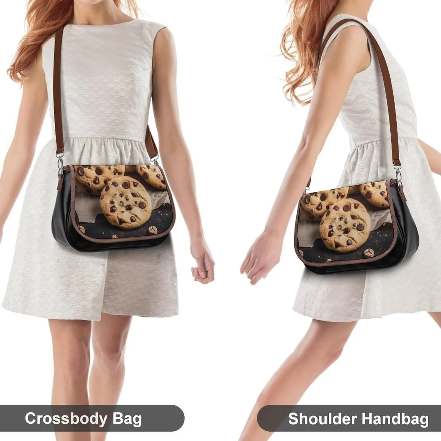Chocolate Chip Crossbody Bags for Women,PU Leather Tote Bag for Women,Shoulder Bag Purse for Work Shopping Travel