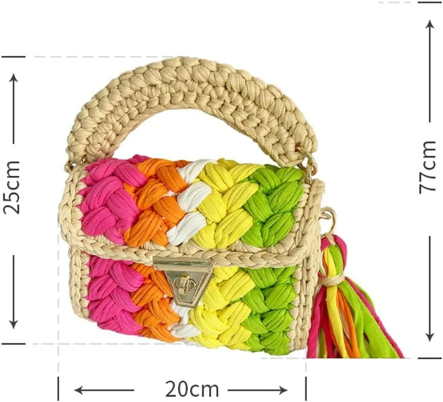 Chunky Yarn Knit Crochet Tote Purse Crossbody Bags for Women - Handwoven Evening Clutch Flap Shoulder Bag