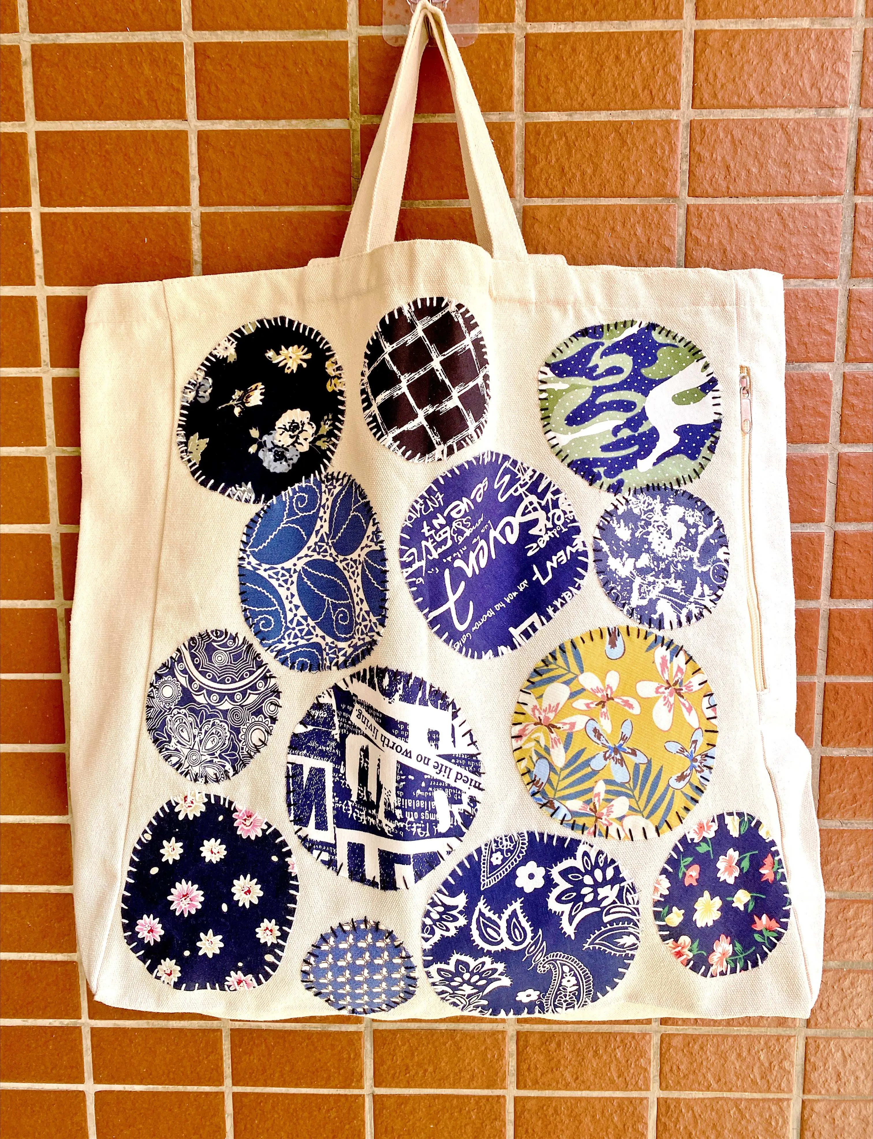 Circle Patch Cotton Tote
