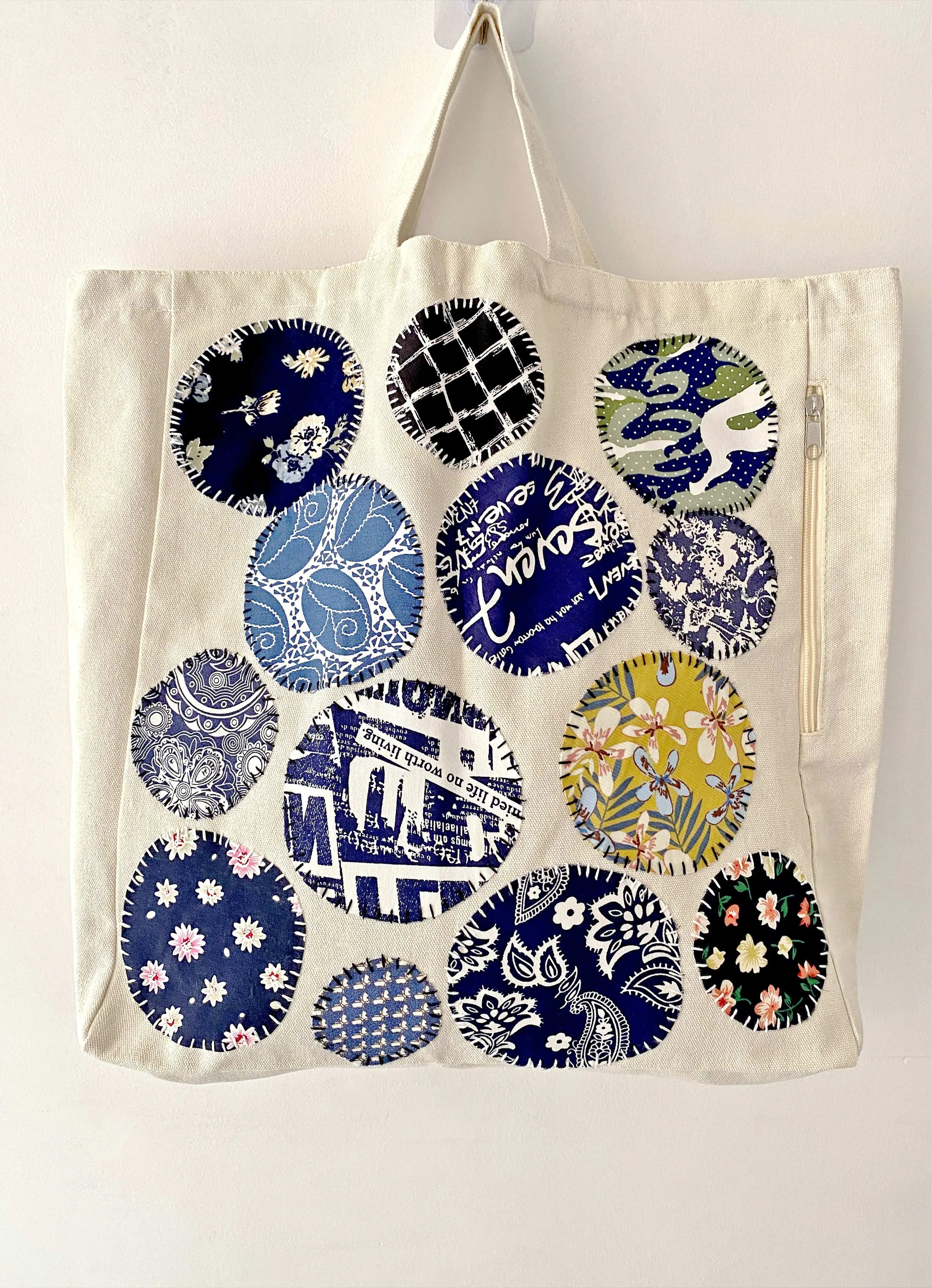 Circle Patch Cotton Tote