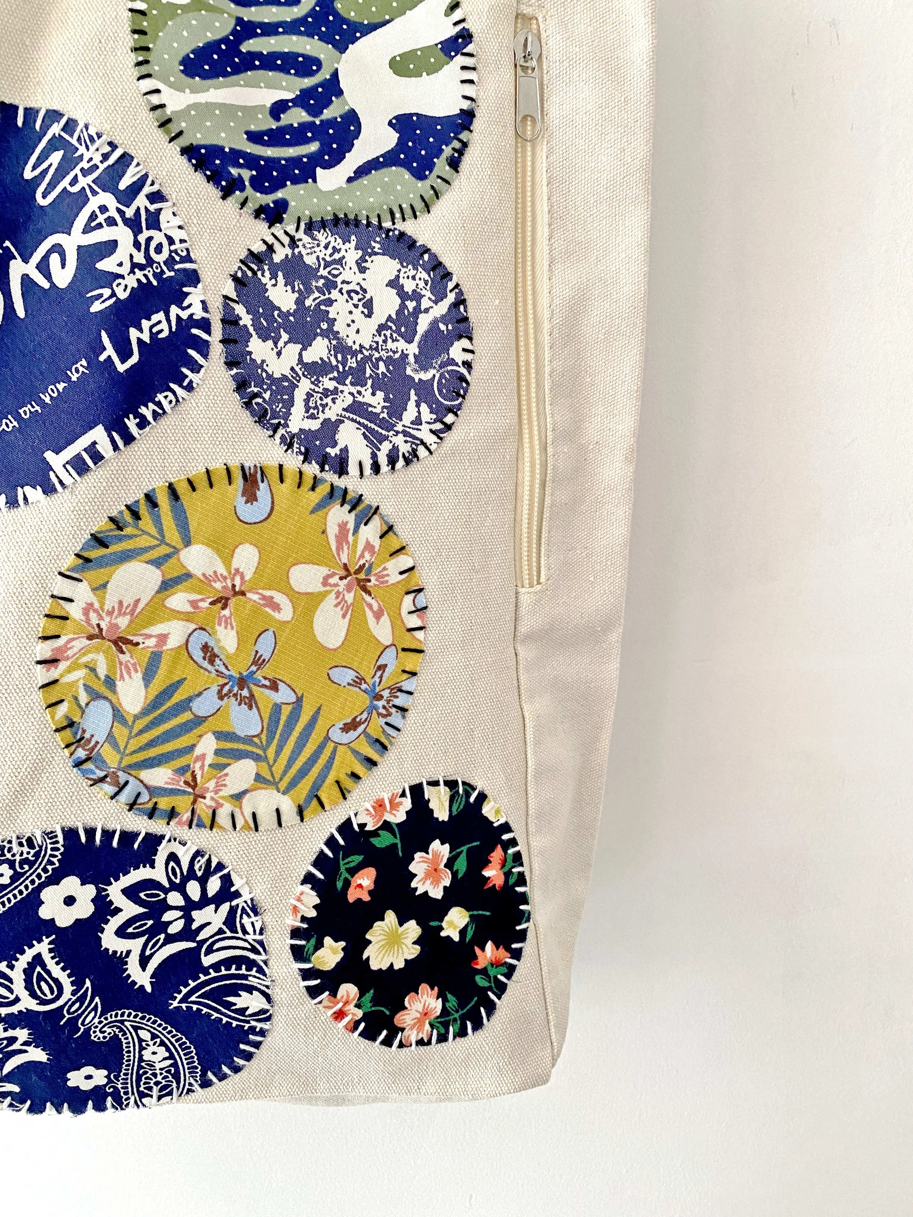 Circle Patch Cotton Tote