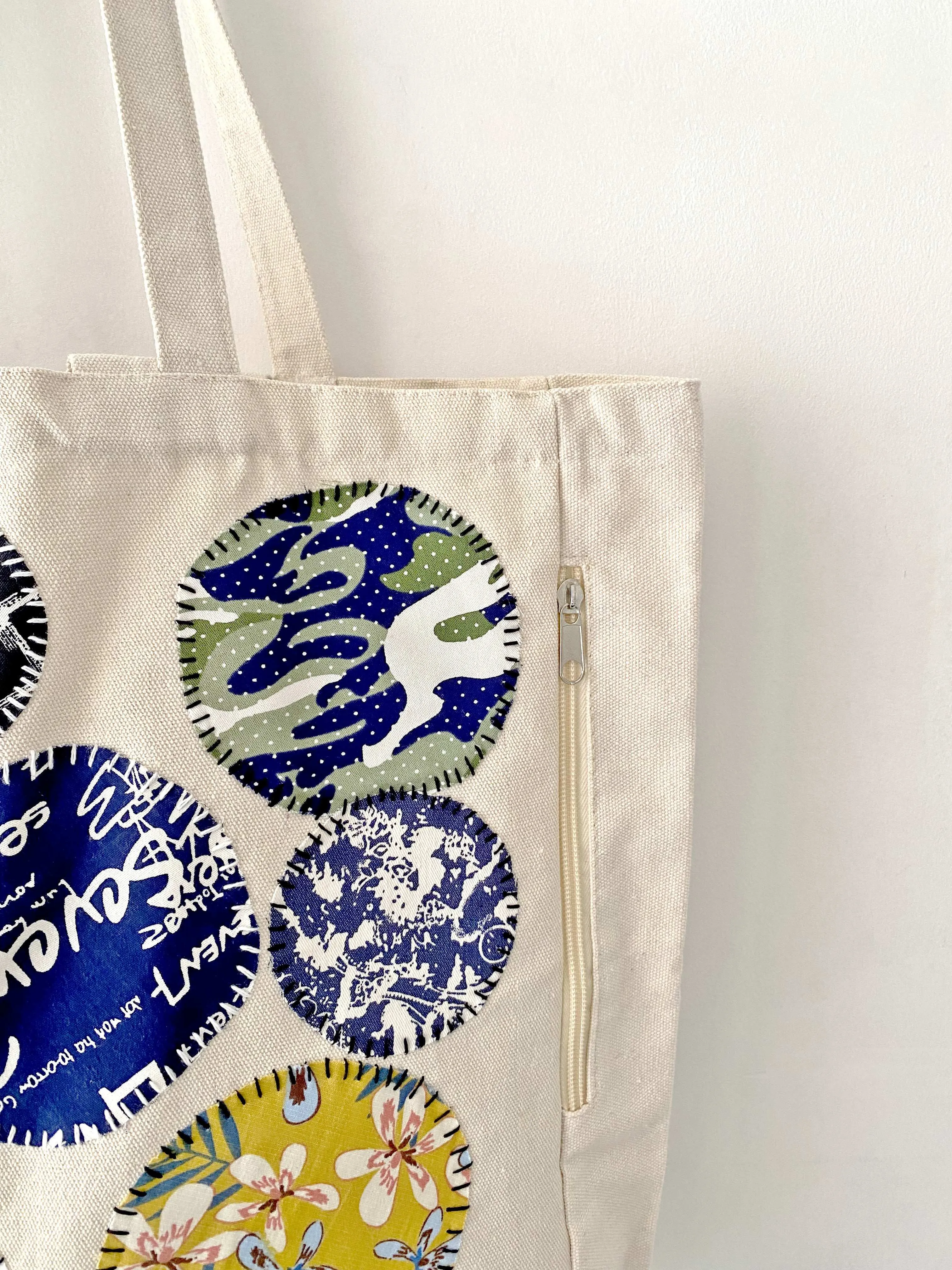 Circle Patch Cotton Tote