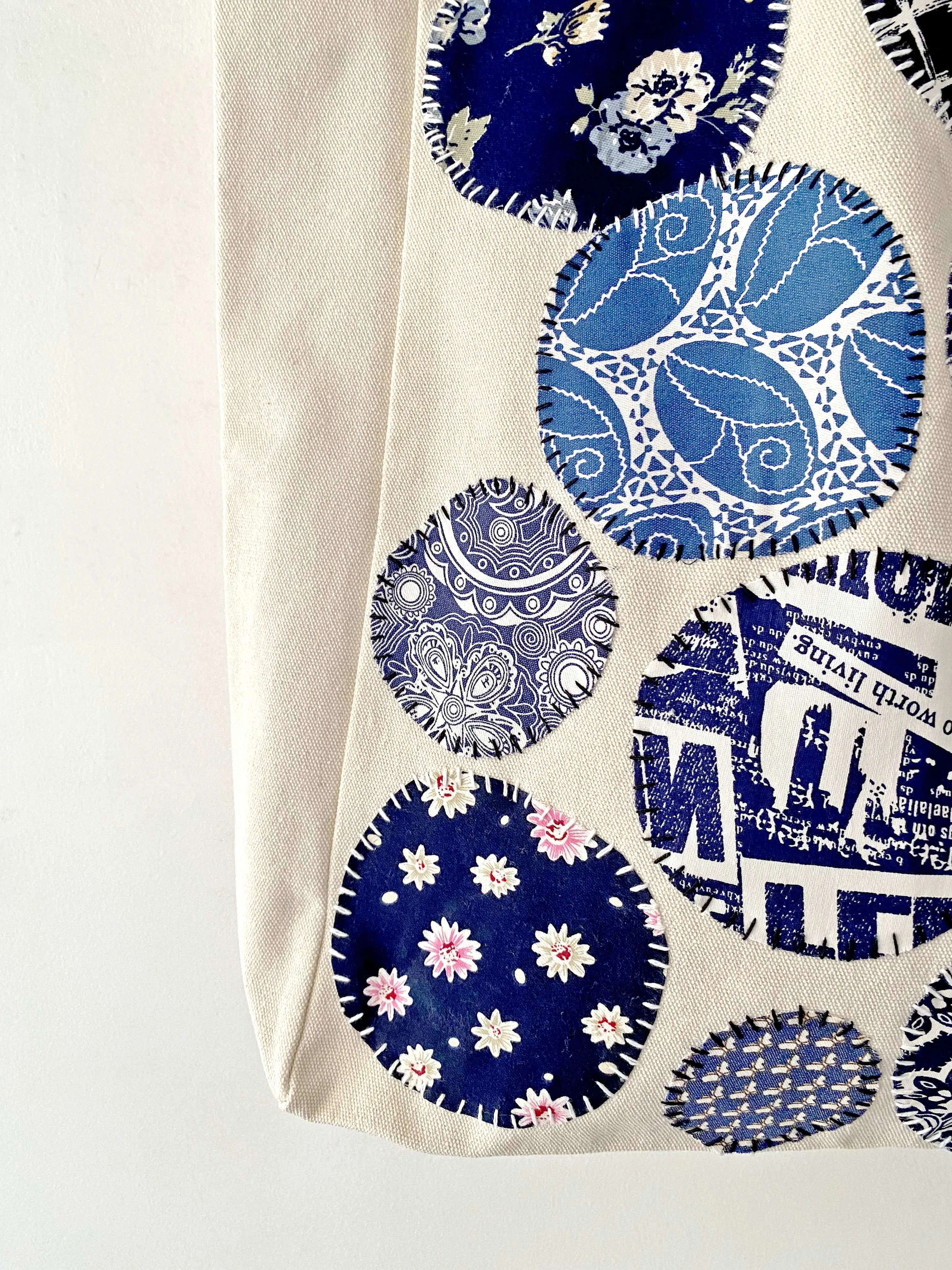 Circle Patch Cotton Tote