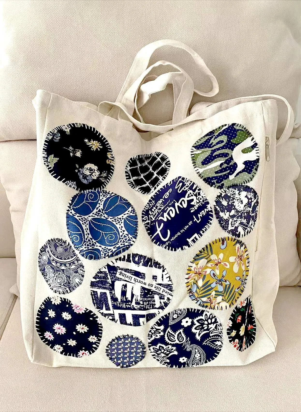 Circle Patch Cotton Tote
