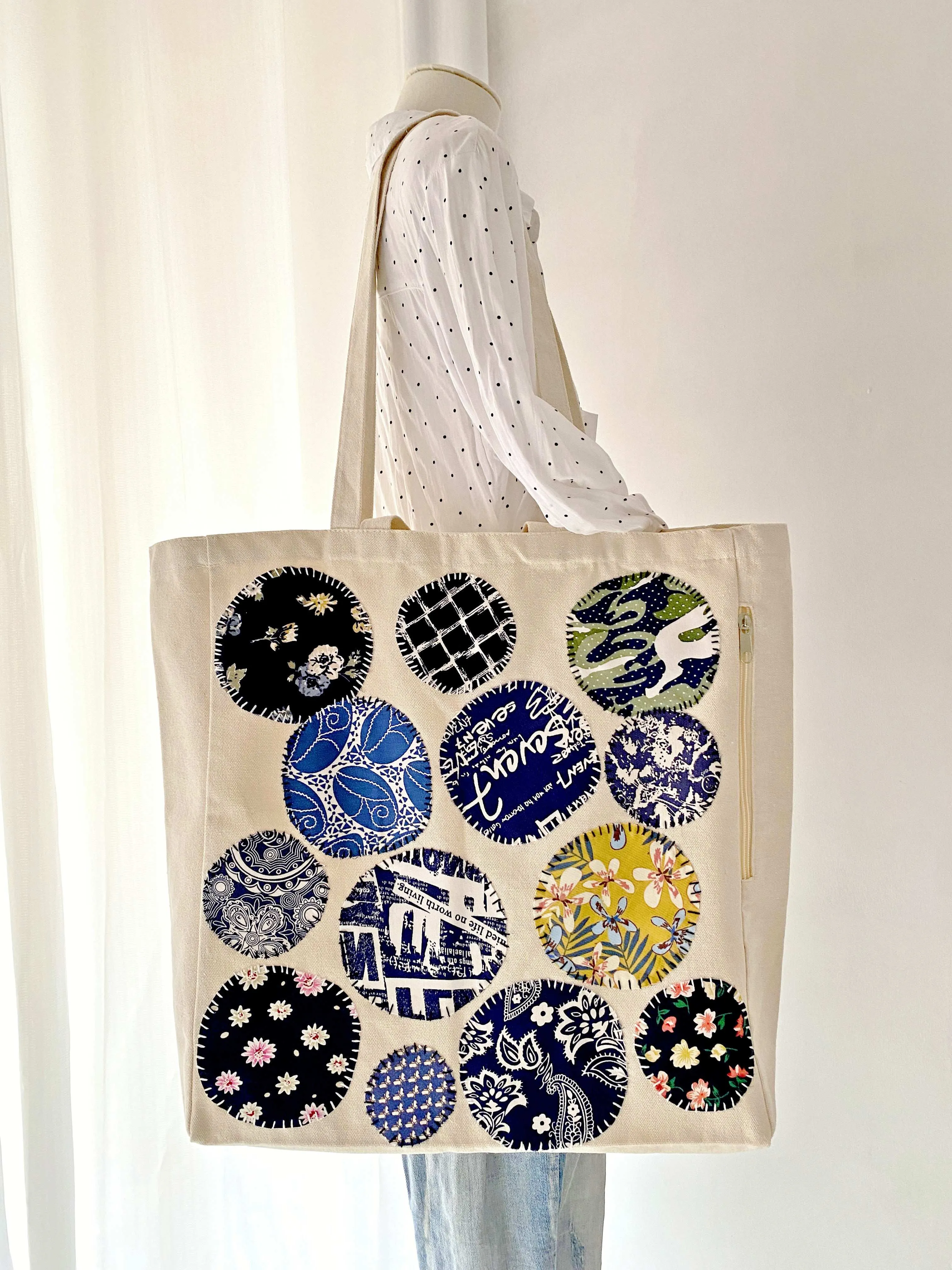 Circle Patch Cotton Tote
