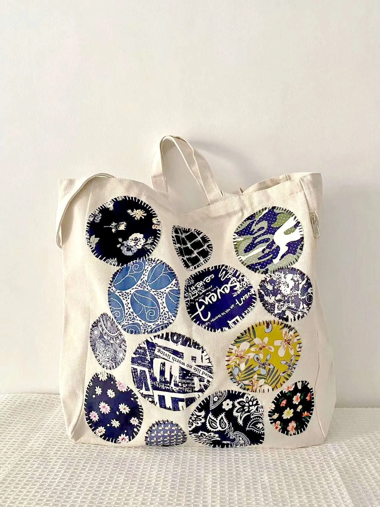 Circle Patch Cotton Tote