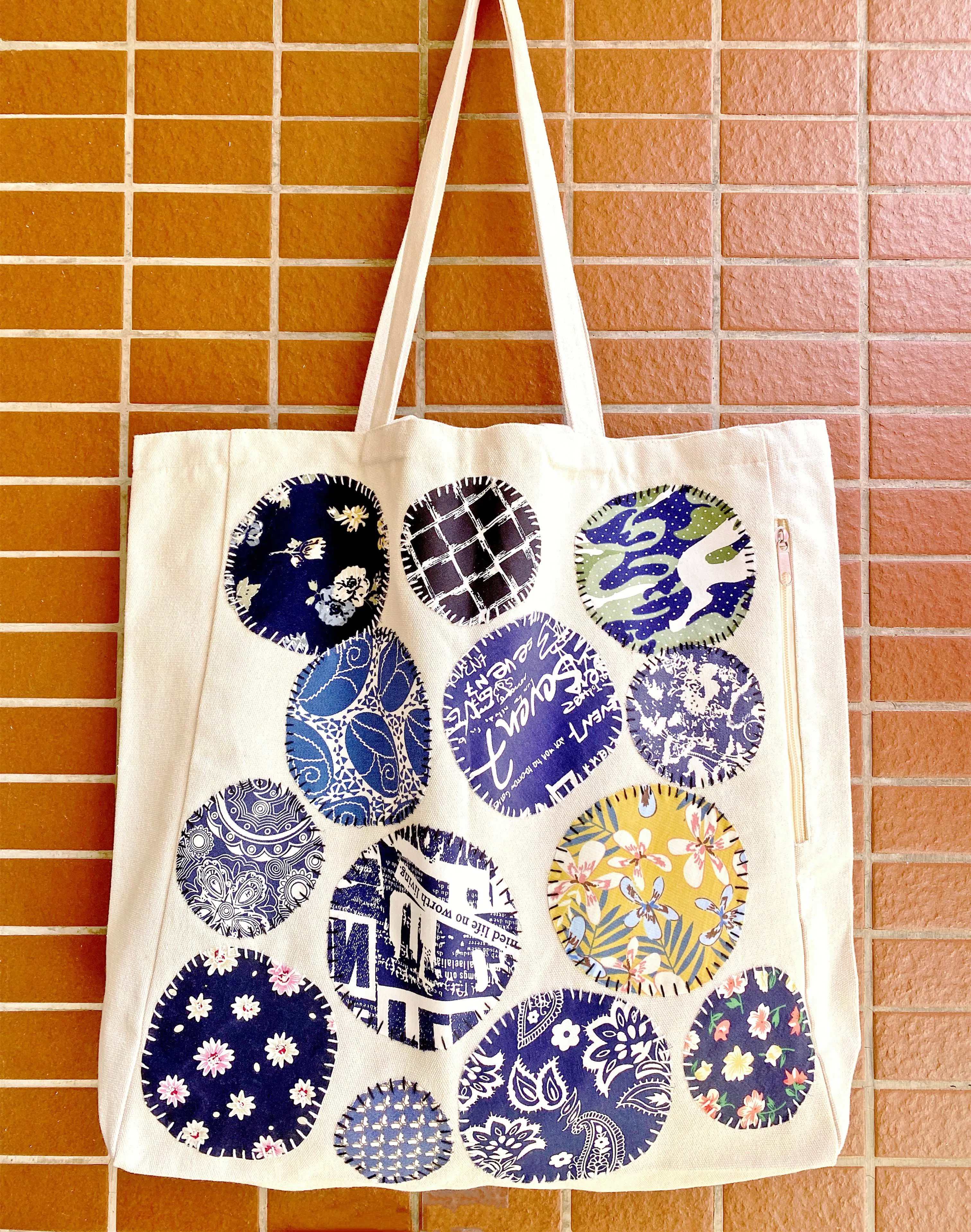 Circle Patch Cotton Tote