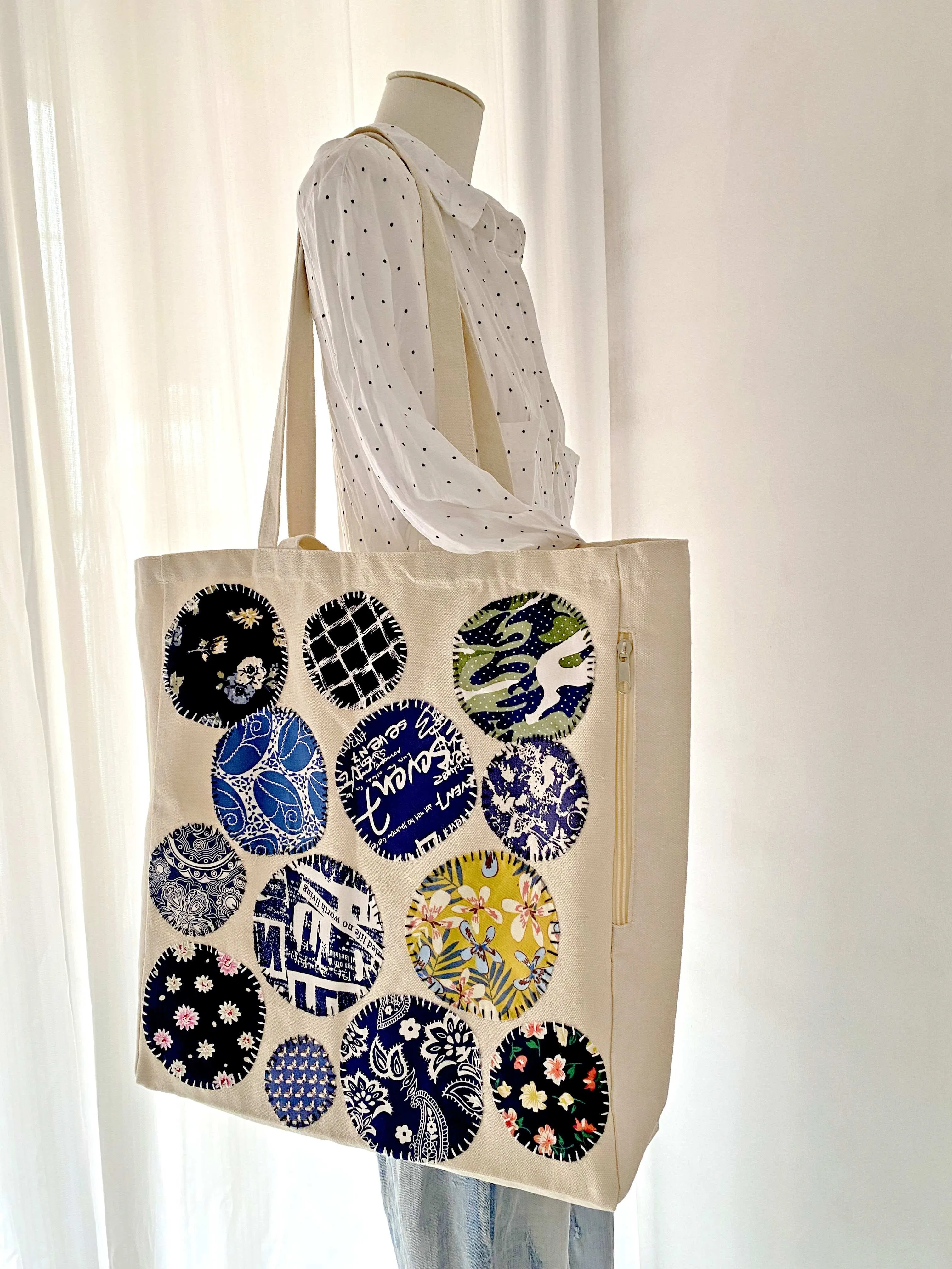 Circle Patch Cotton Tote