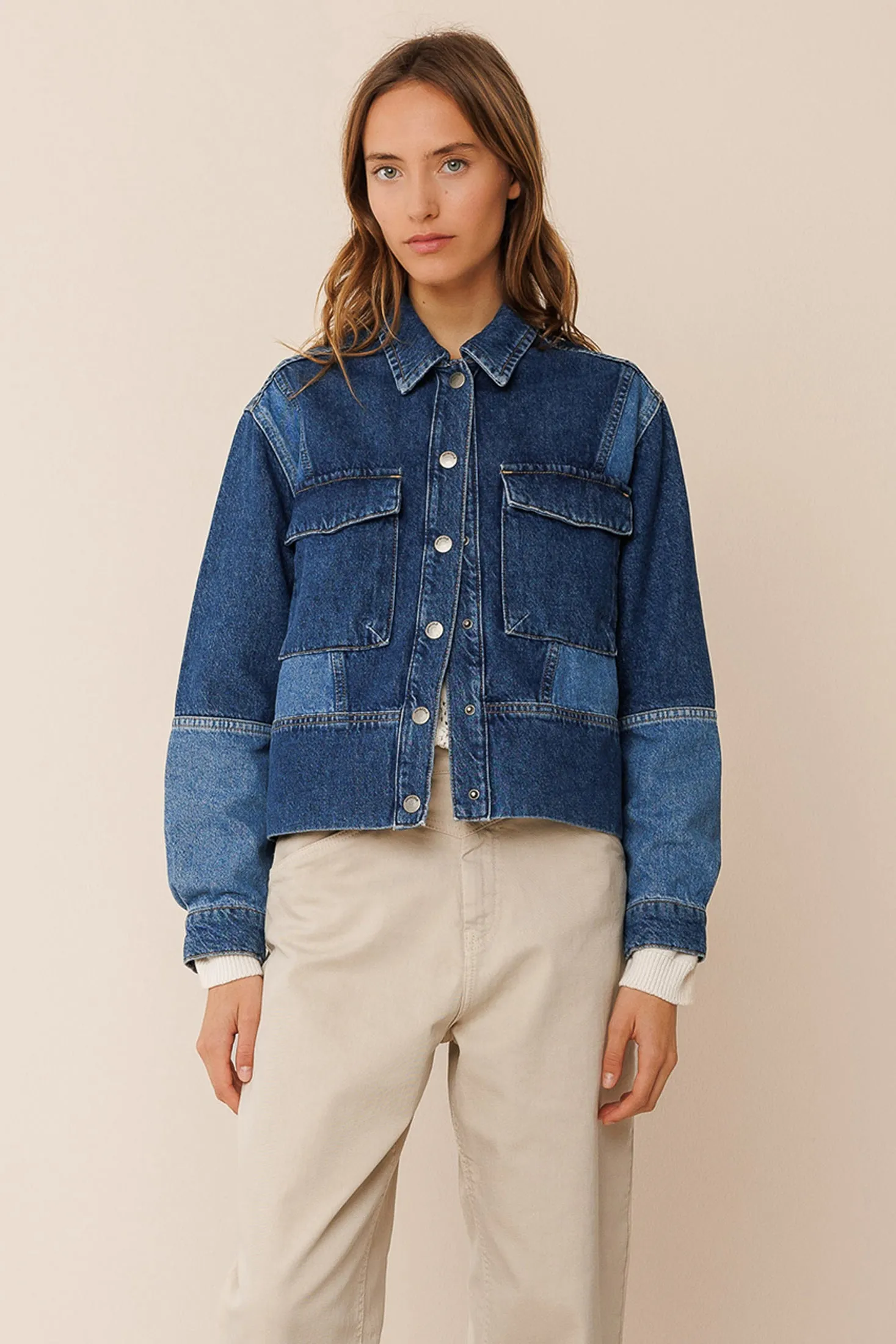 [CL] BICOLOR PATCH JACKET