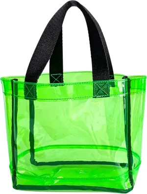 Clear 2 Packs Small Tote Work Bag,Gift Wrap Handbag for Bridal and Birthday Party,Travel Makeup Pouch with Handle