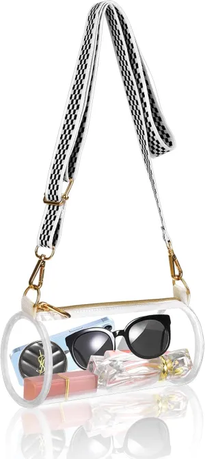 Clear Bag Approved for Stadium Events - Clear Crossbody Bags for Women - Cylindrical Bag for Concert, Travel