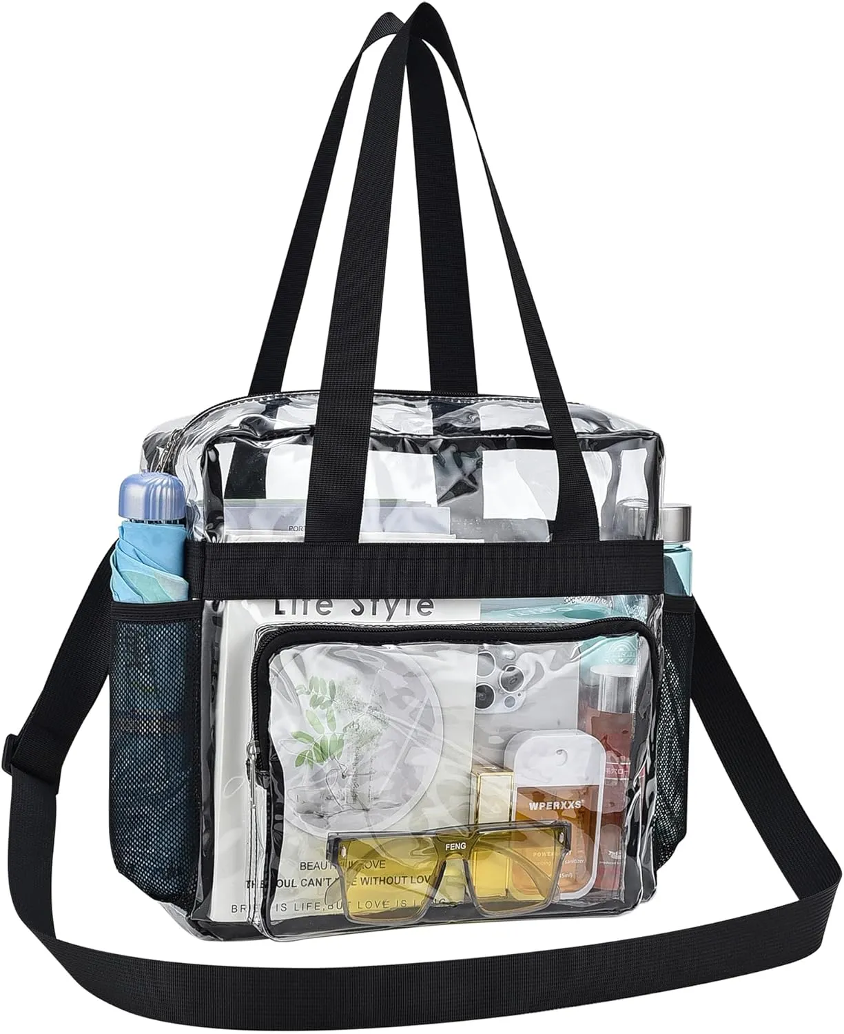 Clear Bag for Stadium Events 12×6×12 Clear Tote Bag for Concert,Sport,Festival