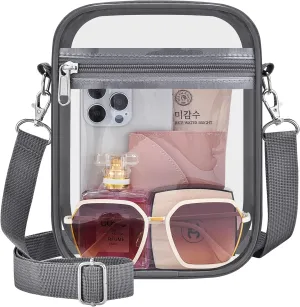 Clear Bag Stadium Approved Clear Purse for Women Clear Crossbody Bag for Stadium Events Concerts Festivals
