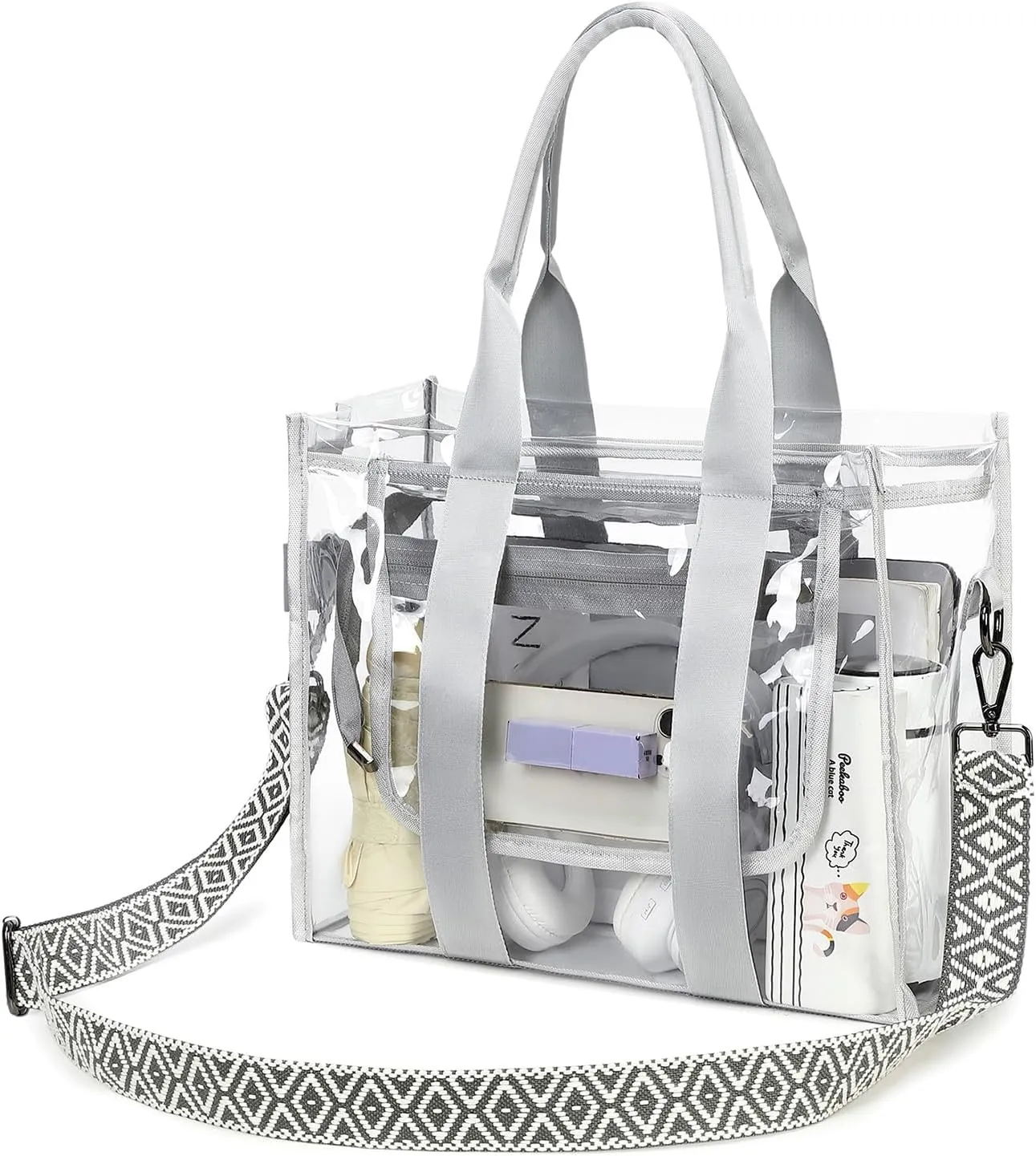 Clear Bags for Women Tote Bag, Crossbody Bag, Stadium Approved Clear Purse for Sports Events, Concert, Work & Beach