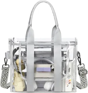 Clear Bags for Women Tote Bag, Crossbody Bag, Stadium Approved Clear Purse for Sports Events, Concert, Work & Beach