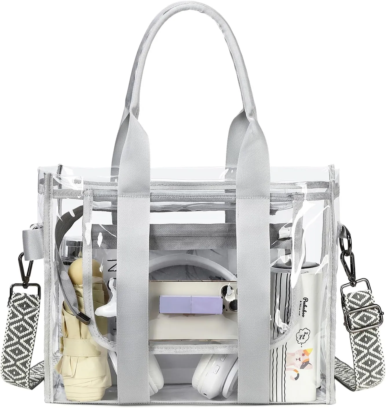 Clear Bags for Women Tote Bag, Crossbody Bag, Stadium Approved Clear Purse for Sports Events, Concert, Work & Beach