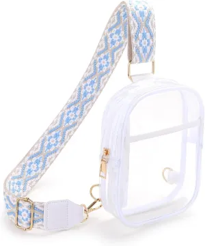 Clear Crossbody Bag for Stadium Events, Stadium Approved Clear Sling Bags for Game Day, Concerts
