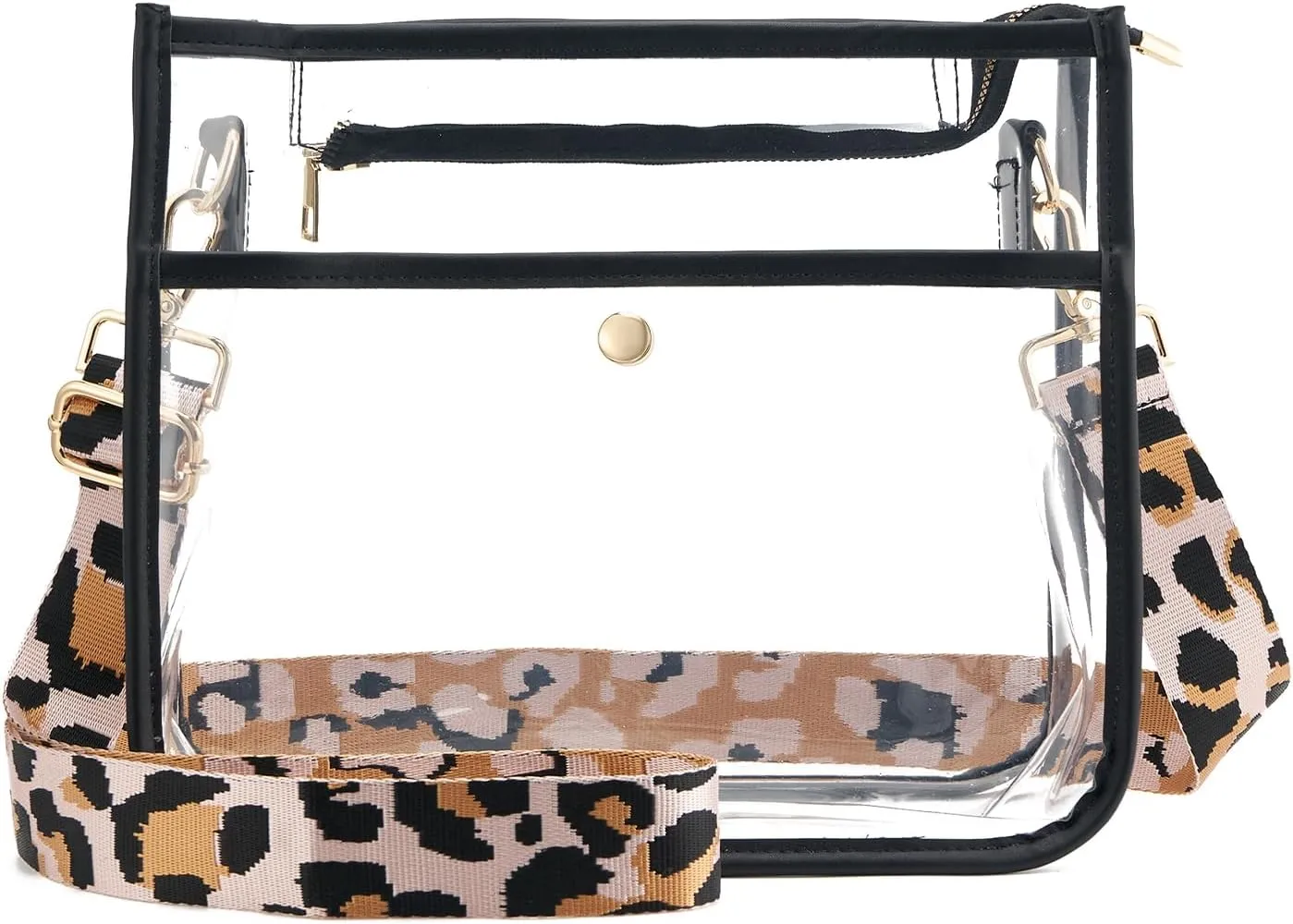 Clear Crossbody Bag Stadium Approved, Adjustable Shoulder Strap Clear Purse Bag for Concerts Sports Events Festivals