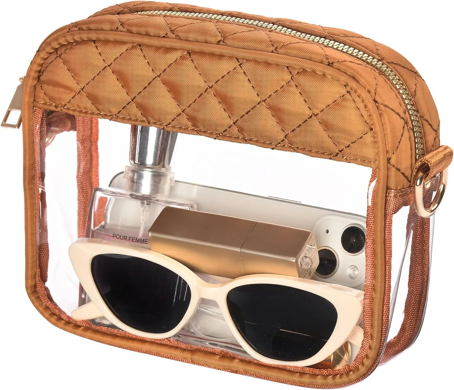 Clear Crossbody Bag Stadium Approved, Clear Bag for Stadium Events, Small Clear Purses for Women Stadium Crossbody