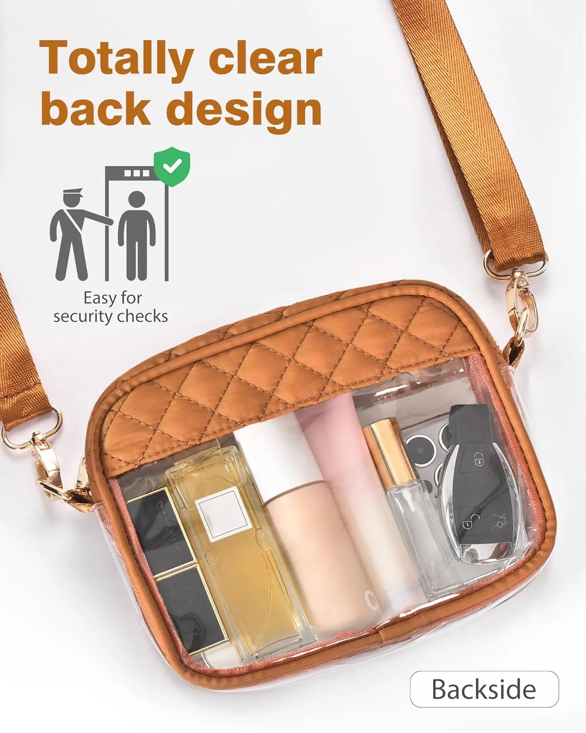 Clear Crossbody Bag Stadium Approved, Clear Bag for Stadium Events, Small Clear Purses for Women Stadium Crossbody